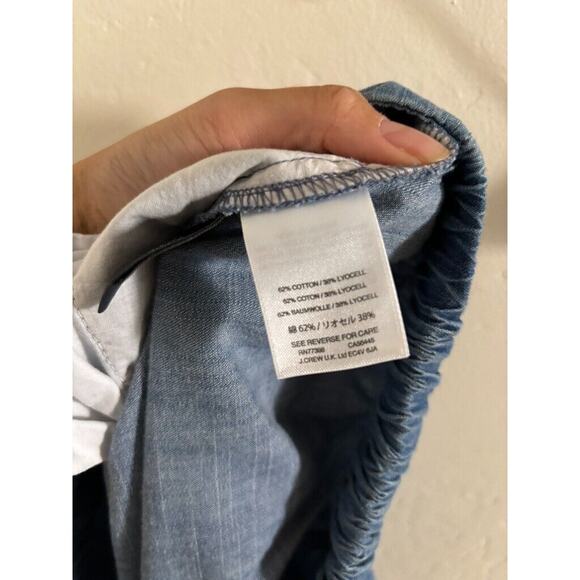 J. Crew Pants Women's 12 Petite Wide Leg Crop Chambray Blue Relax Fit High Rise - Picture 8 of 9